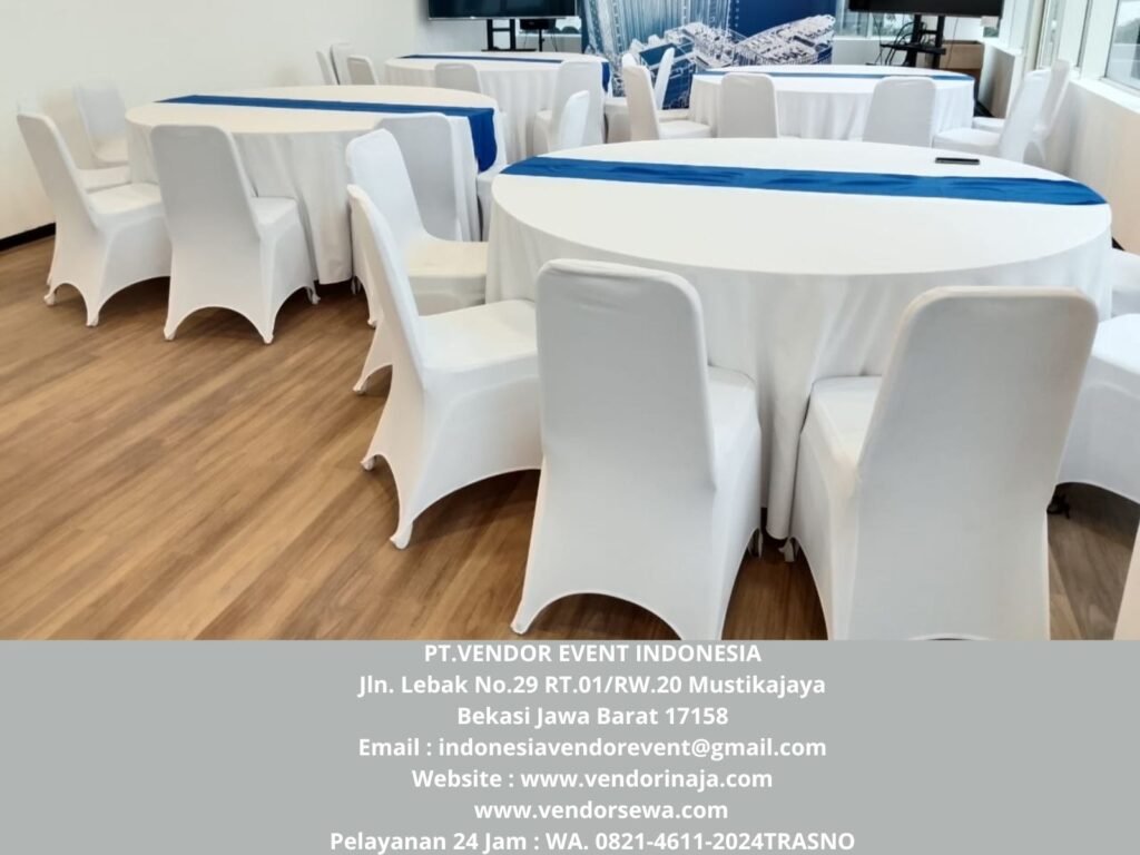 Rental Meja Bundar d180,Kursi Futura Event PT.DCI Cikarang