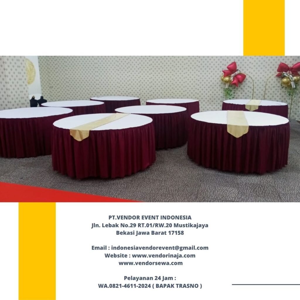 Pusat Rental Round Table Ukuran Variatif Jakarta