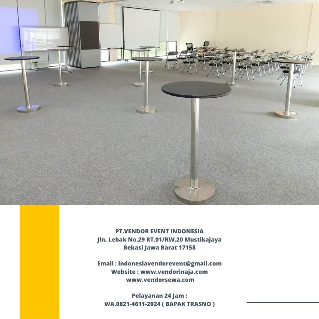 Rental Barstool Hitam Kaki Stainless Jakarta