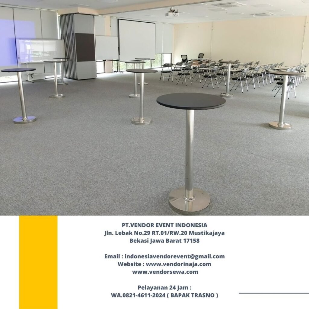 Rental Barstool Hitam Kaki Stainless Jakarta