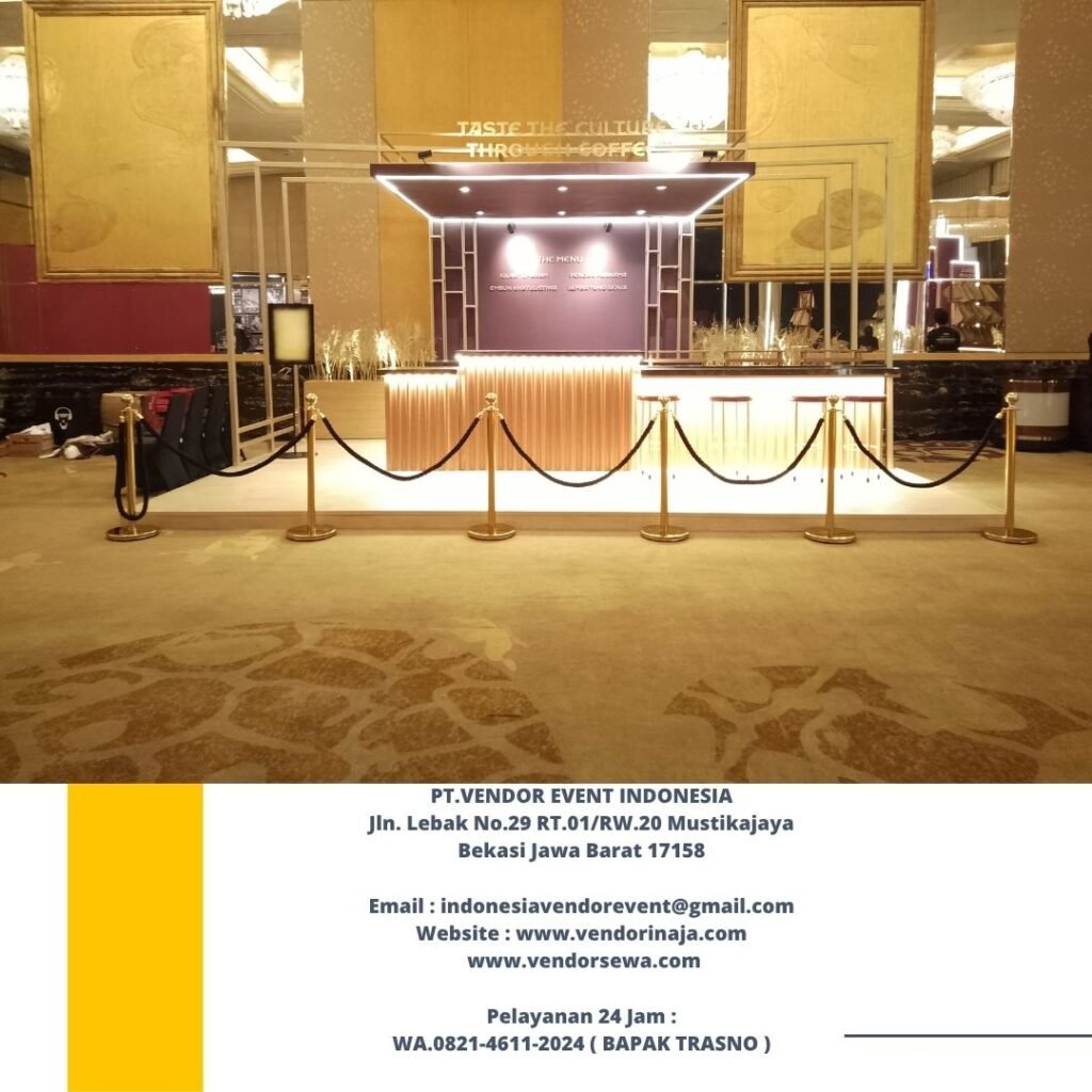 Rental Rope Stand VIP Tali Bludru Hitam, Merah, Biru Jakarta