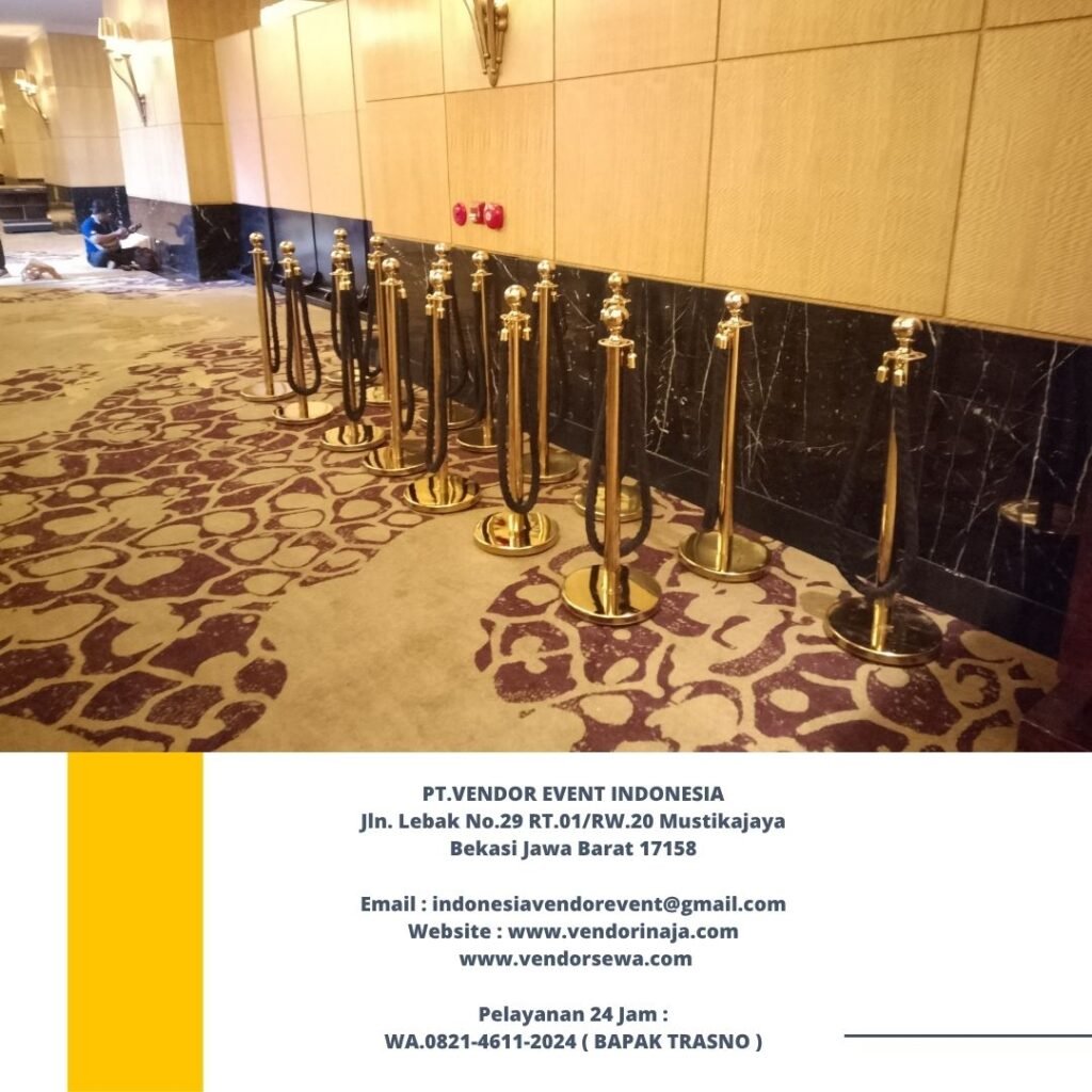 Rental Rope Stand VIP Tali Bludru Hitam, Merah, Biru Jakarta