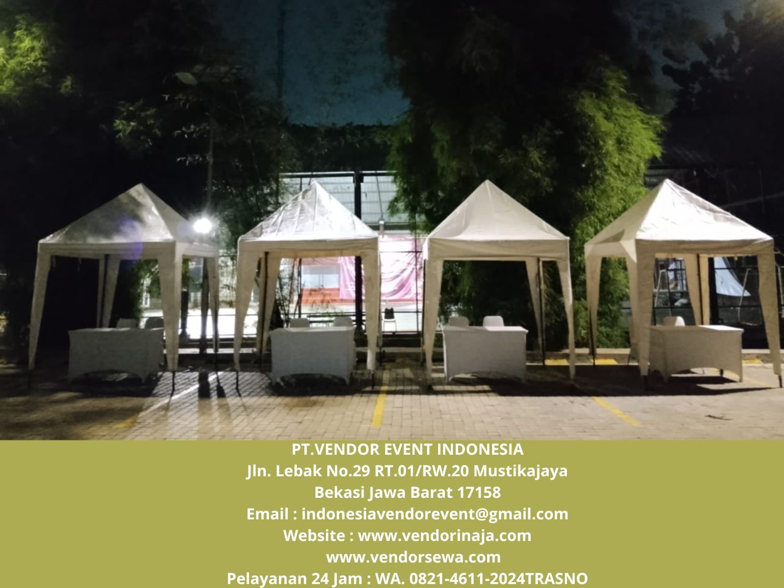 Sewa Tenda Bazar Dan Meja kotak Cover Street Putih Depok