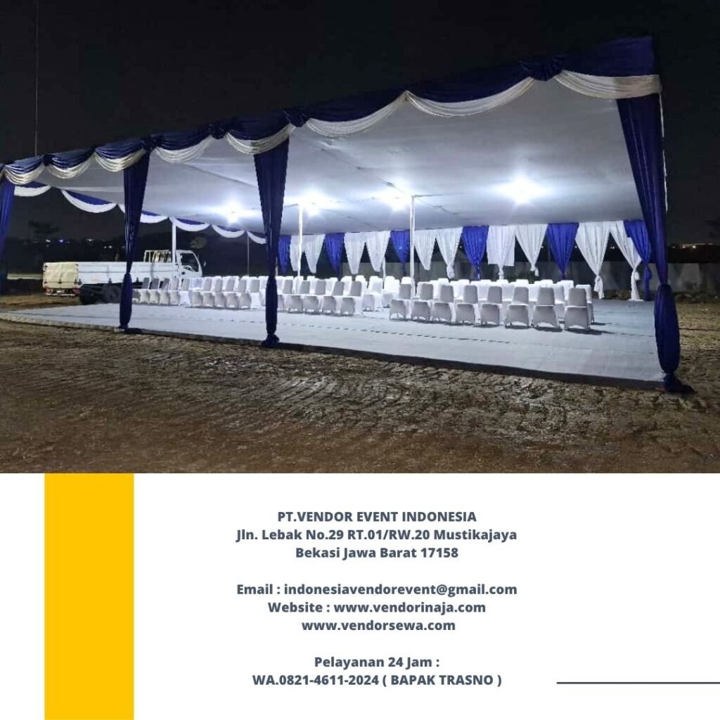 Vendor Sewa Tenda Plafon Putih Poni Biru Putih Jakarta