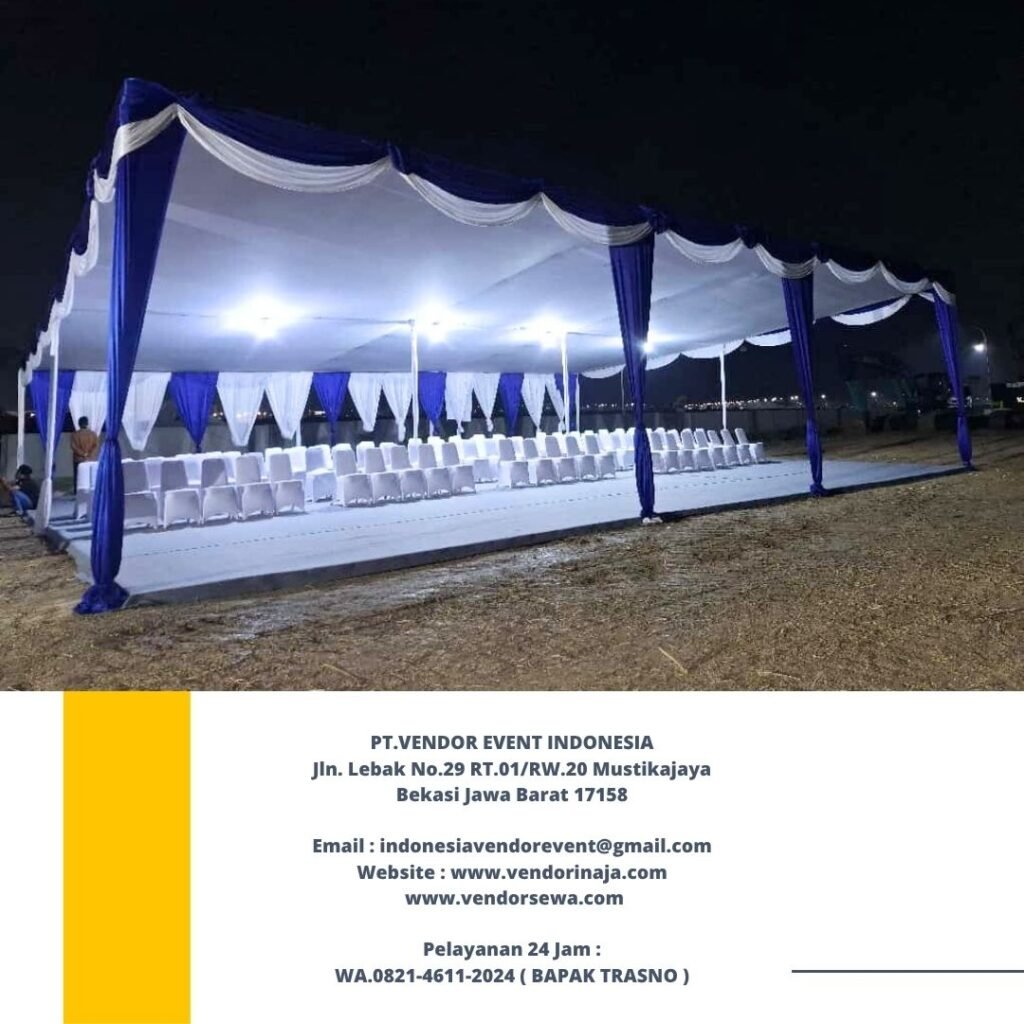 Vendor Sewa Tenda Plafon Putih Poni Biru Putih Jakarta
