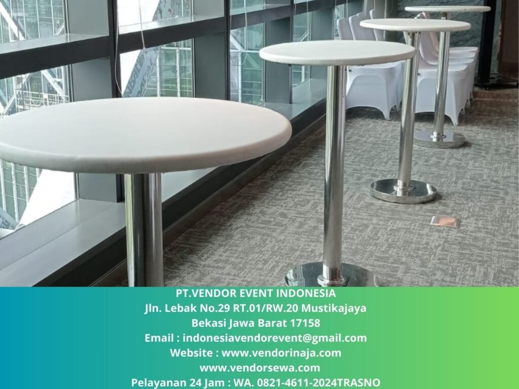 Rental Meja Bar Kaki Stainless Event Global Jaya School Tangerang