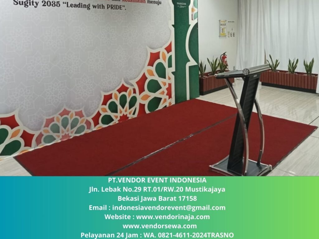 Rental Podium Cokelat VIP Frame Stainless Jakarta