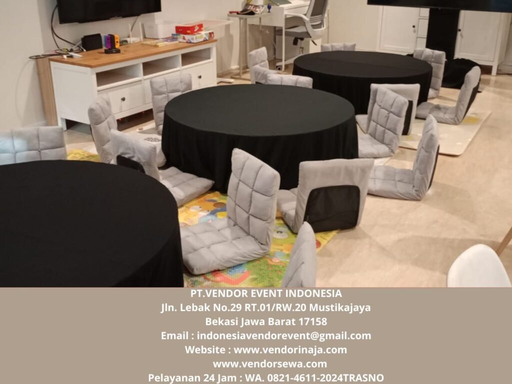 Rental Meja Bundar Dan Kursi Lipat Lesehan Area Jakarta