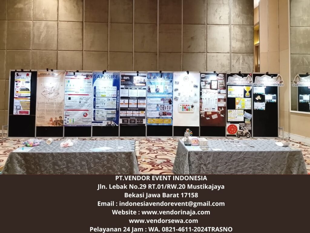Sewa Partisi Hitam Pameran+Lampu Event Hotel Harris Bandung