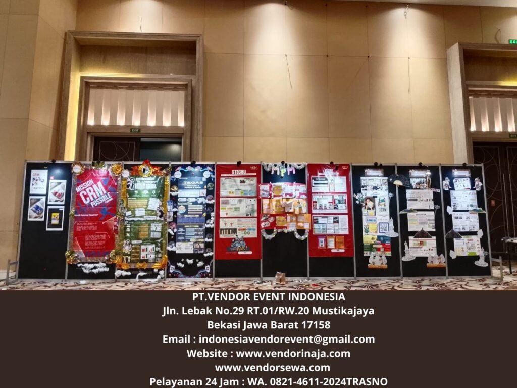 Sewa Partisi Hitam Pameran+Lampu Event Hotel Harris Bandung