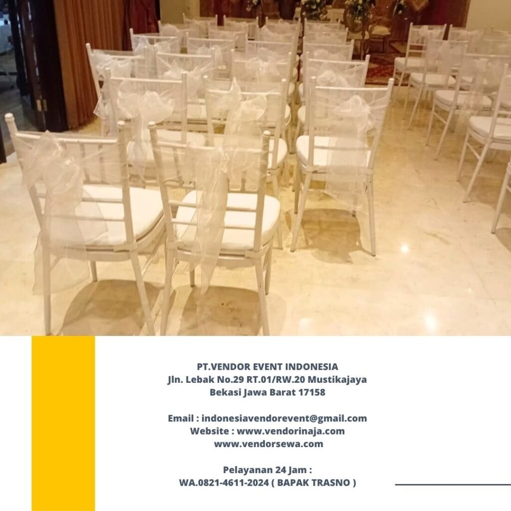 Pusat Sewa Kursi Tiffany VIP Bantalan Putih Area Jakarta