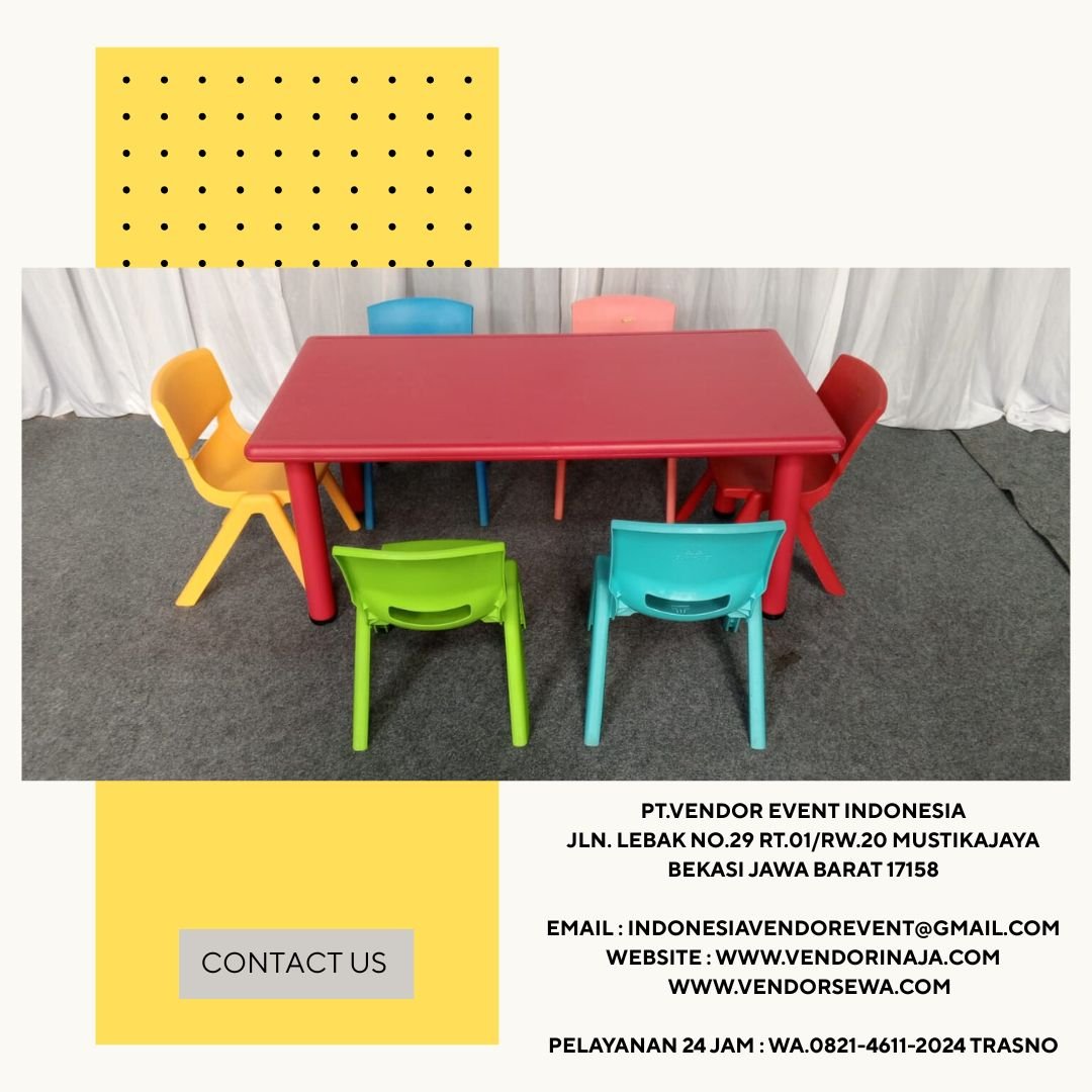 Pusat Sewa Meja Kursi anak Warna-warni Area Jakarta