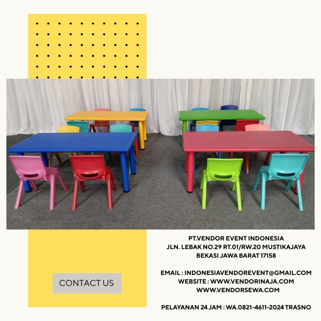Pusat Sewa Meja Kursi anak Warna-warni Area Jakarta