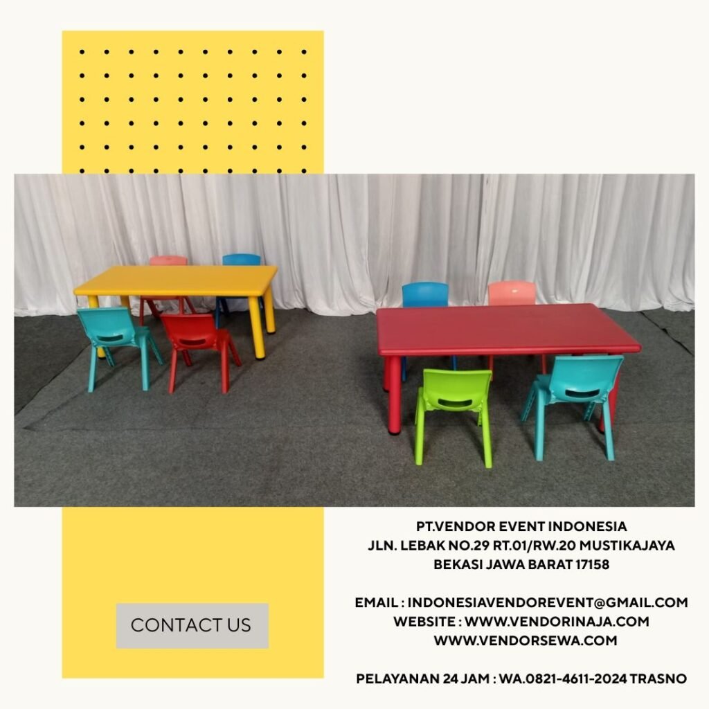 Pusat Sewa Meja Kursi anak Warna-warni Area Jakarta