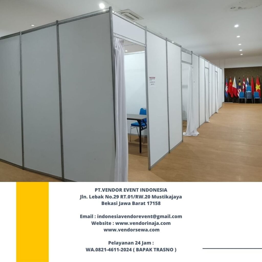 Rental Partisi Putih Type Ruang Tirai Kain Jakarta