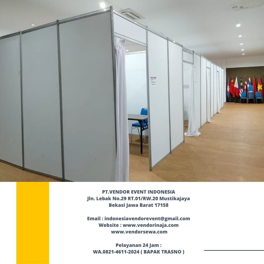 Rental Partisi Putih Type Ruang Tirai Kain Jakarta