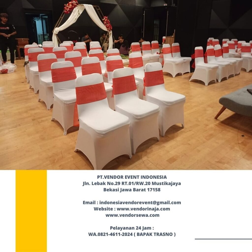 Sewa Kursi Cover Stretch Putih Area Kebayoran Lama Jakarta
