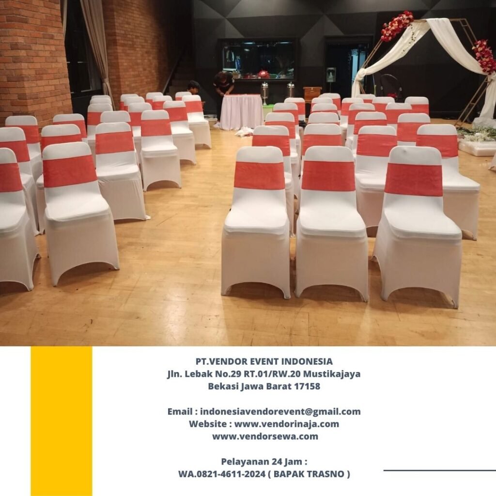 Sewa Kursi Cover Stretch Putih Area Kebayoran Lama Jakarta