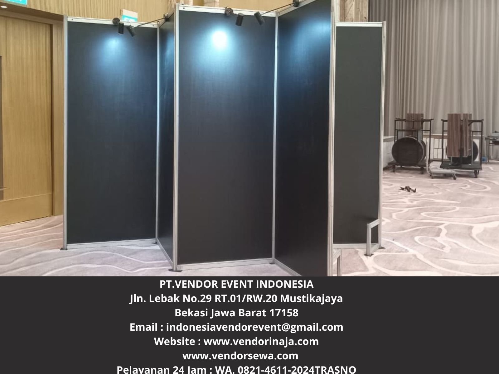 Rental Partisi Hitam Zig Zag Area Jakarta