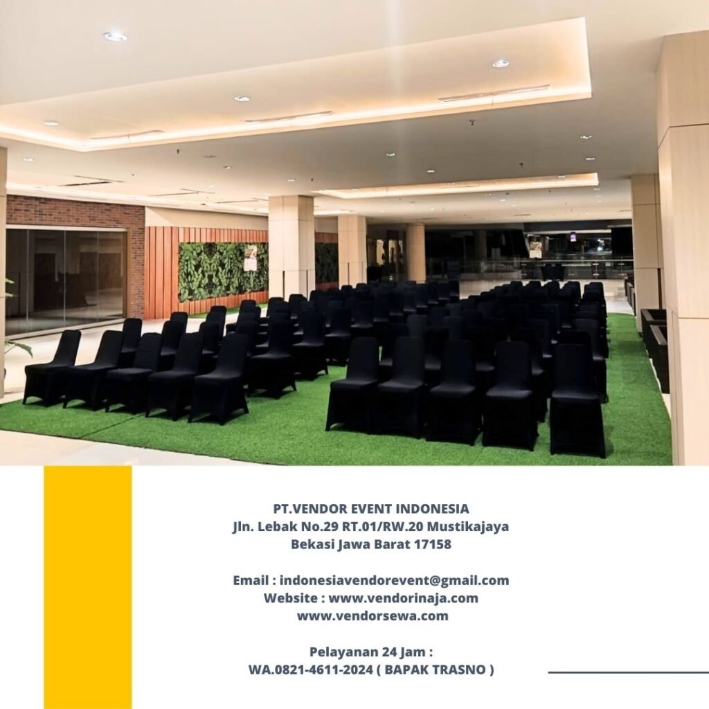 Rental Kursi Susun Futura Cover Hitam Model Ketat Area Jakarta