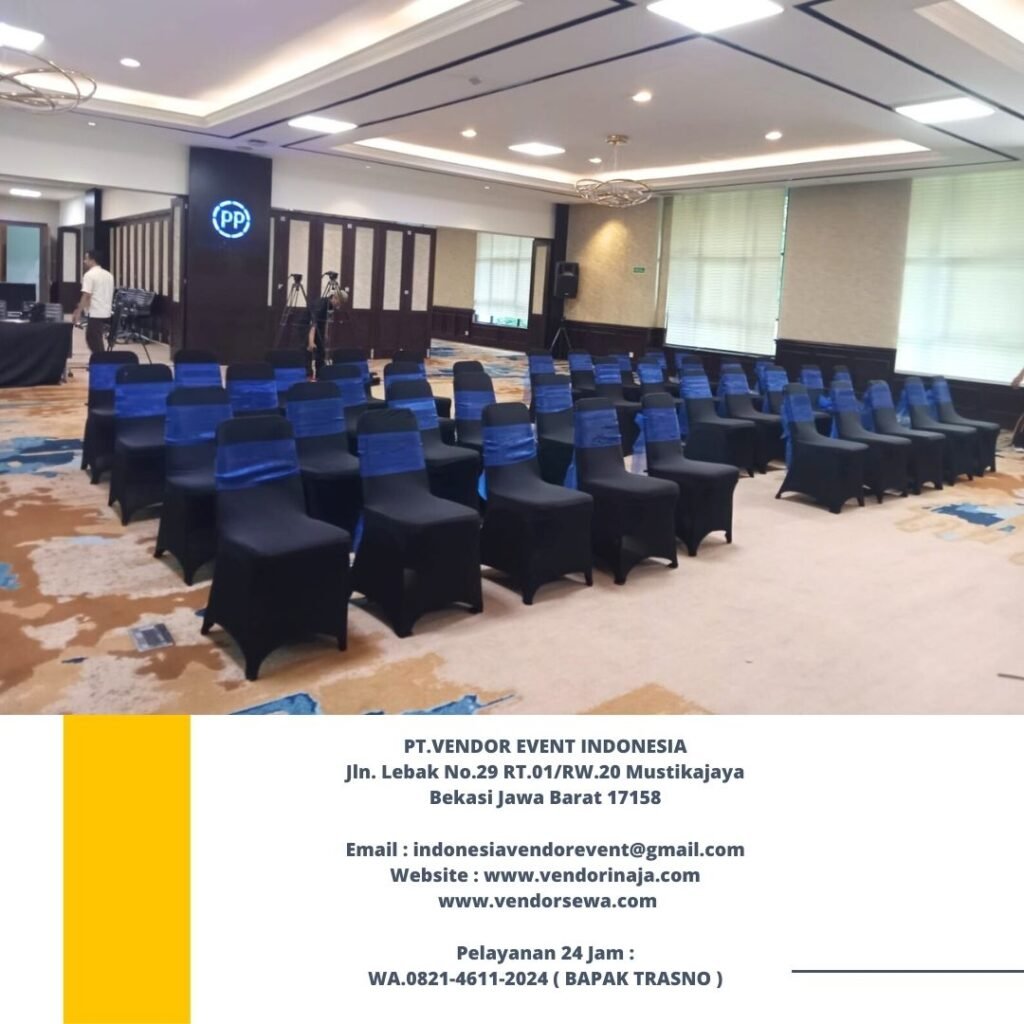 Rental Kursi Susun Futura Cover Hitam Model Ketat Area Jakarta