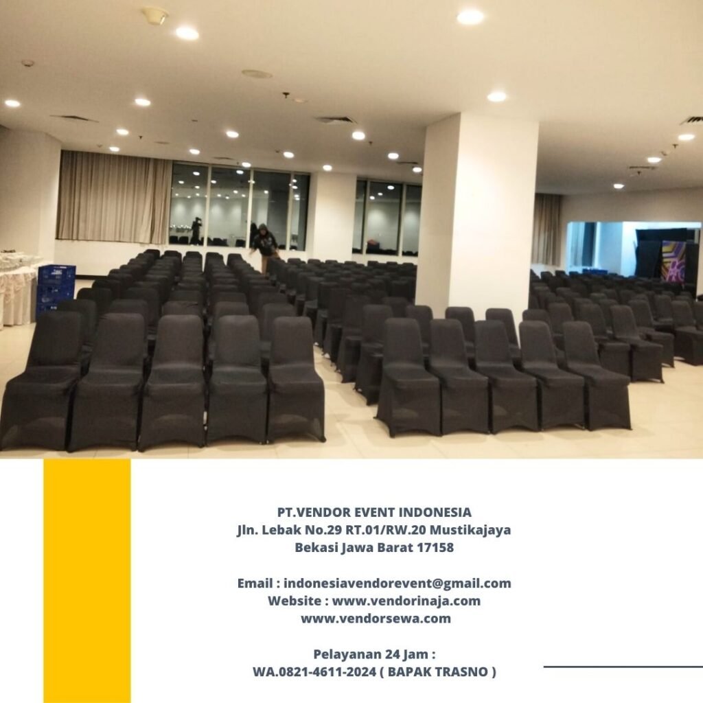 Rental Kursi Susun Futura Cover Hitam Model Ketat Area Jakarta