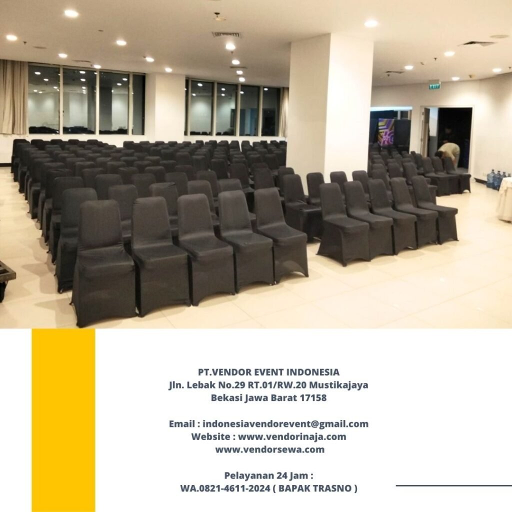 Rental Kursi Susun Futura Cover Hitam Model Ketat Area Jakarta