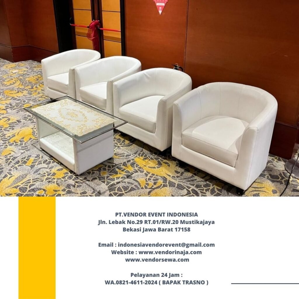 Rental Sofa Oval Putih Bersih Dan Terawat Area Jakarta