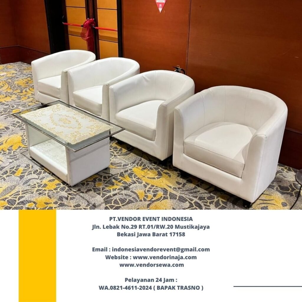 Rental Sofa Oval Putih Bersih Dan Terawat Area Jakarta