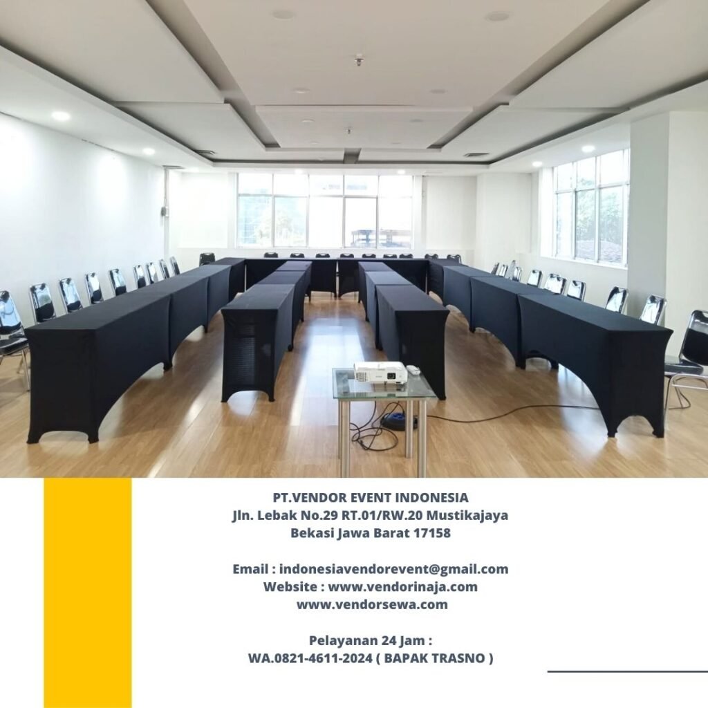 Sewa Meja IBM Taplak Hitam Event BSD