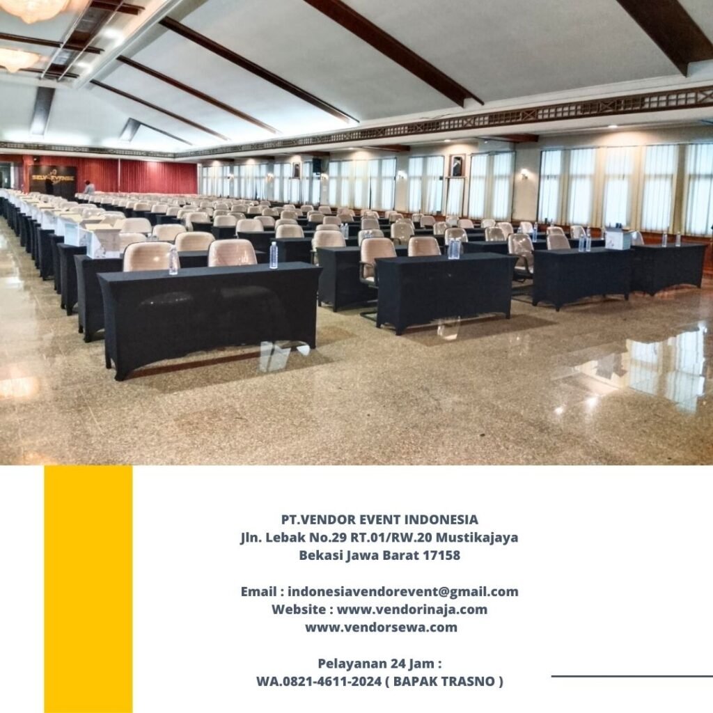 Sewa Meja IBM Taplak Hitam Event BSD