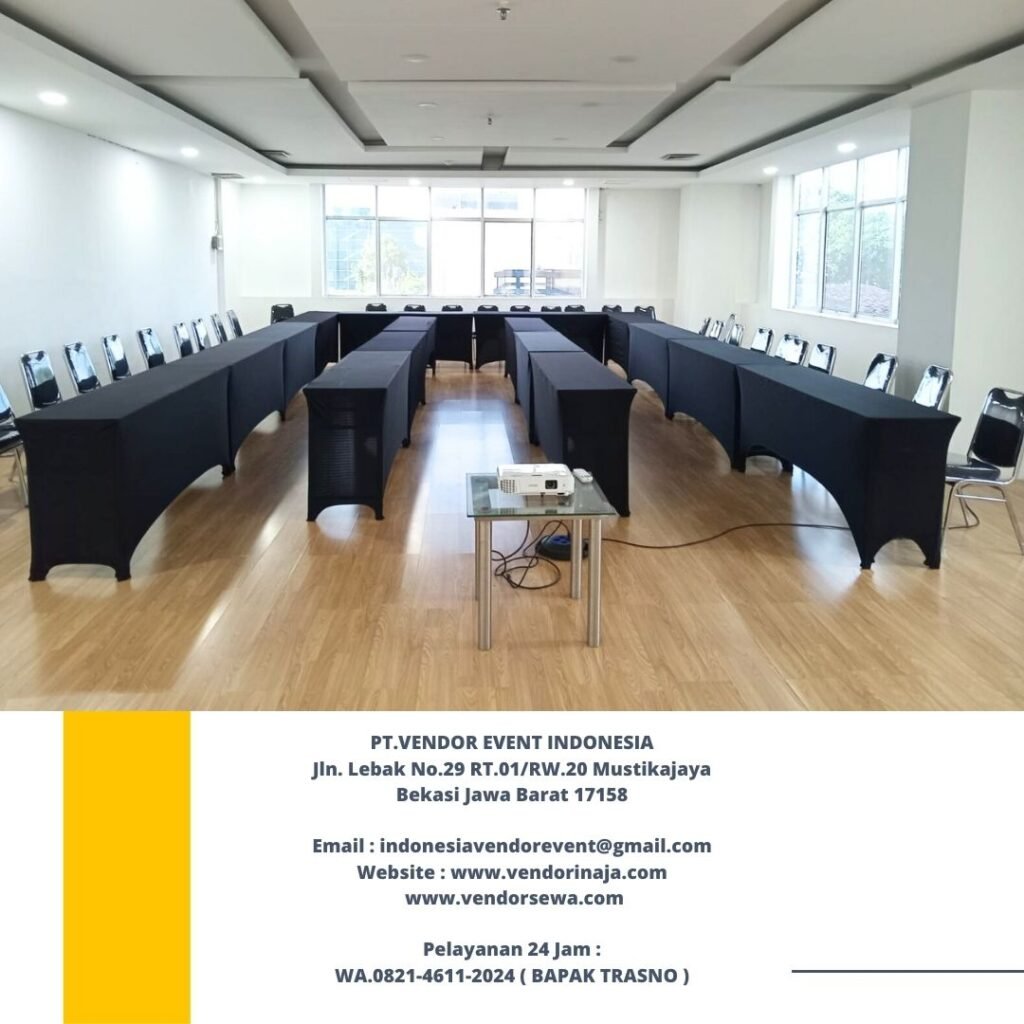 Sewa Meja IBM Taplak Hitam Event BSD