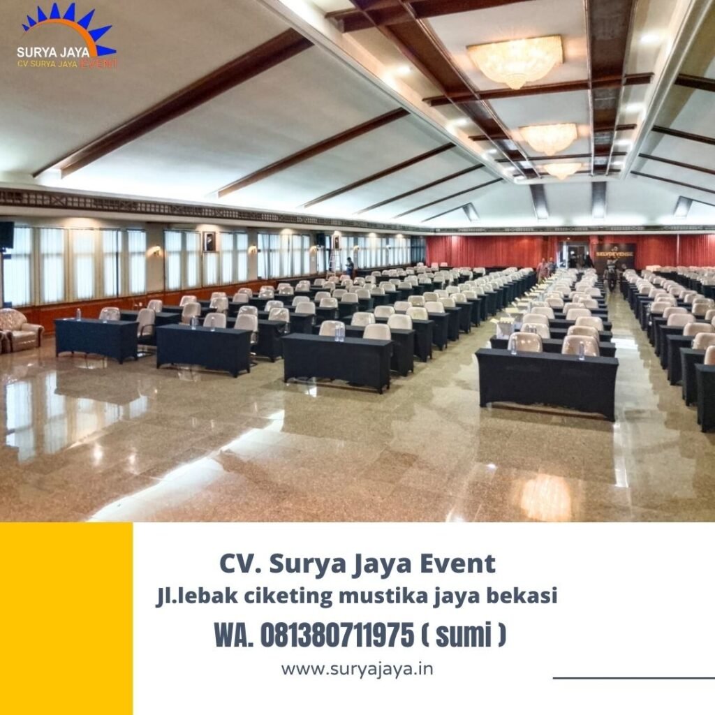 Sewa Meja IBM Taplak Hitam Event BSD