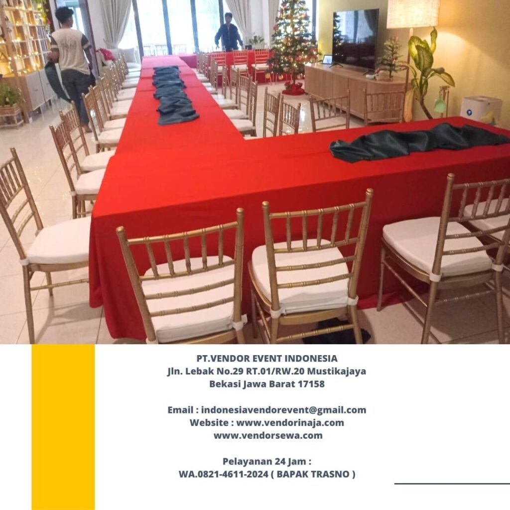 Sewa Meja Kotak Dan Kursi Tiffany Gold Kemang Dalam Jakarta Selatan
