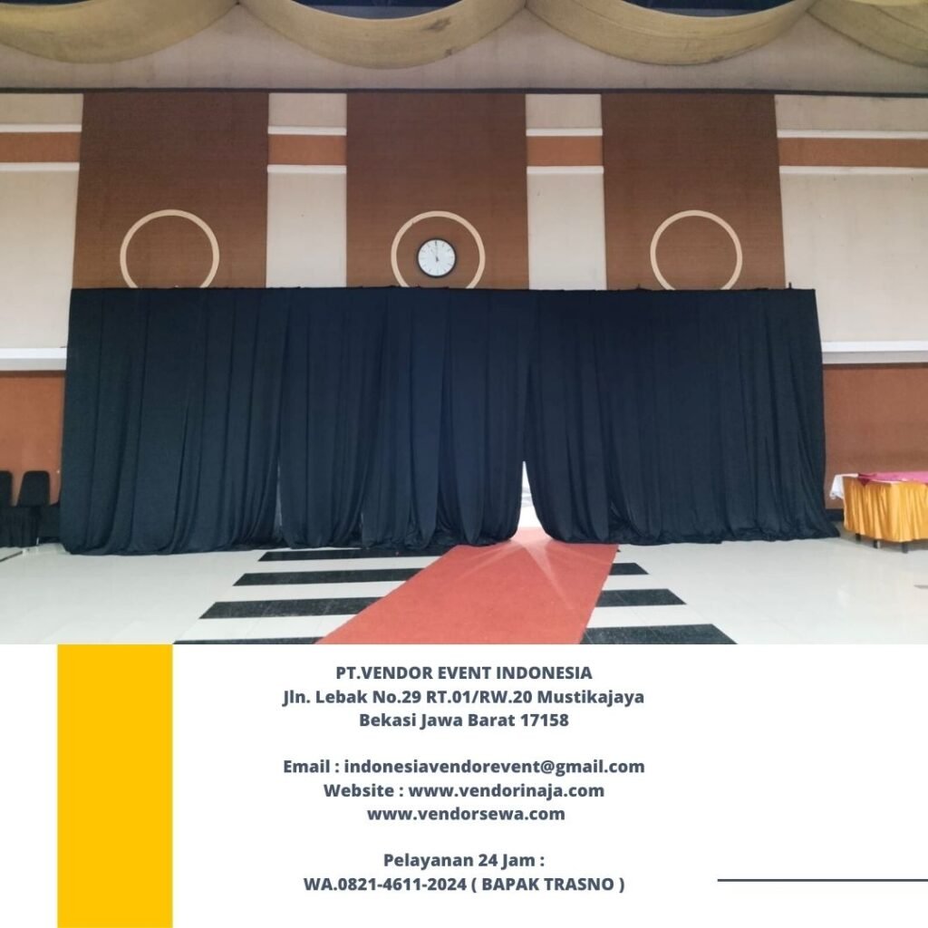 Sewa Tirai Hitam Lotto Event Hotel Bumi Wiyata Depok