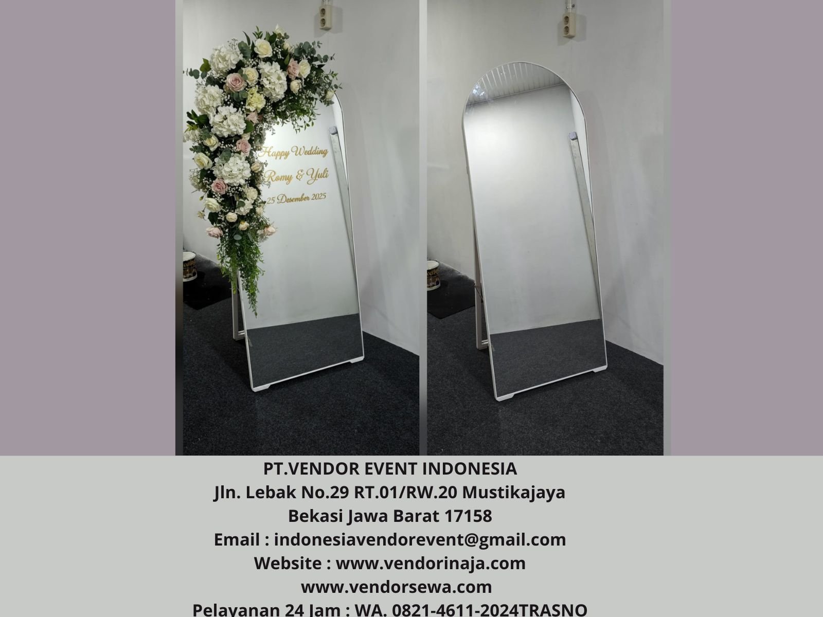 Sewa Welcome Sign Wedding Kaca Area Jakarta