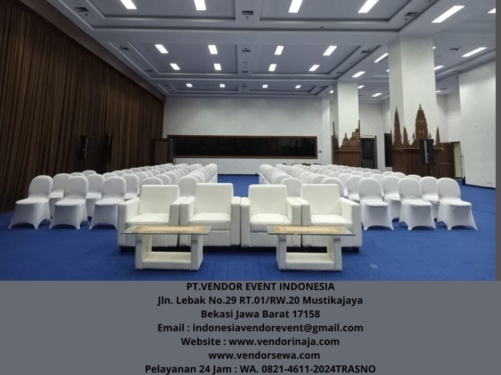 Rental Sofa Putih Single Meja VIP Kaca Rancamaya Bogor