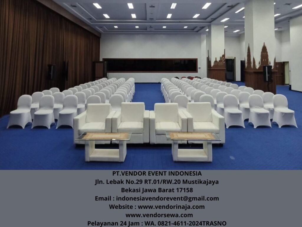 Rental Sofa Putih Single Meja VIP Kaca Rancamaya Bogor