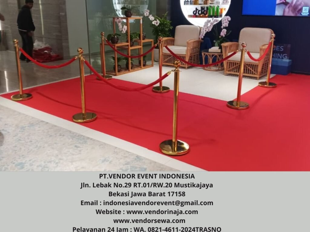 Sewa Karpet Buana Dan Tiang Antrian Bludru Merah Cilandak Barat