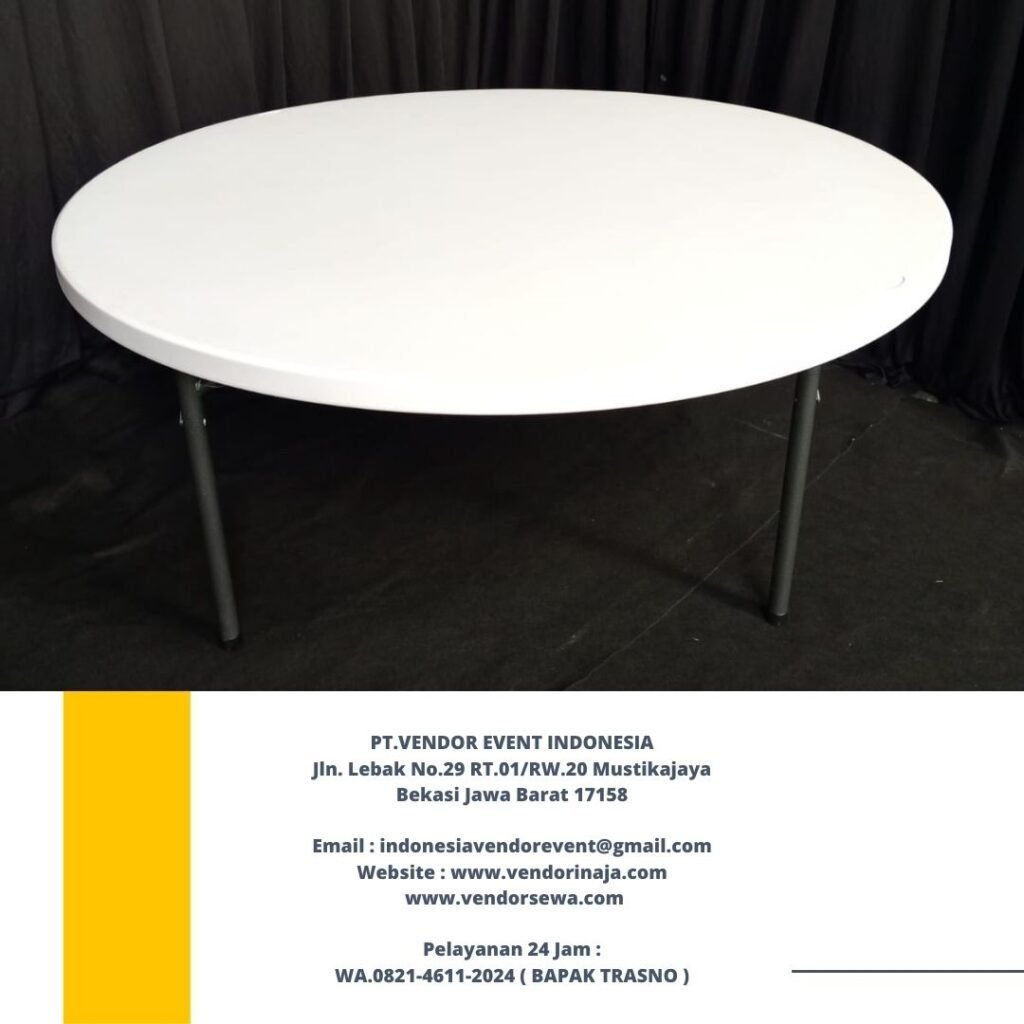 Rental Round Table Krisbow Putih Ukuran Jumbo Jakarta