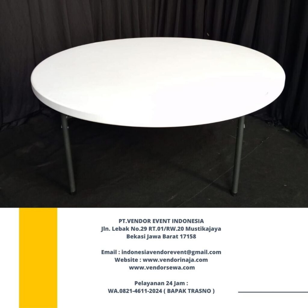 Rental Round Table Krisbow Putih Ukuran Jumbo Jakarta
