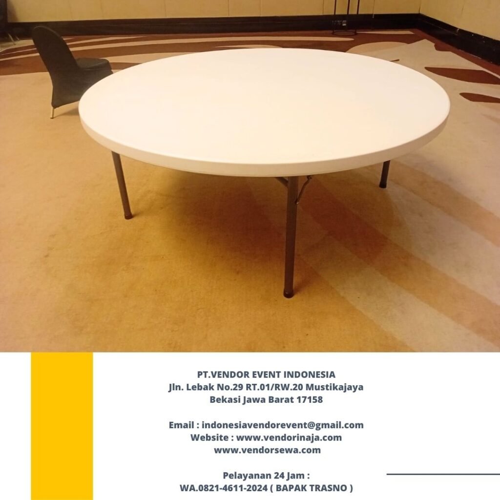 Rental Round Table Krisbow Putih Ukuran Jumbo Jakarta
