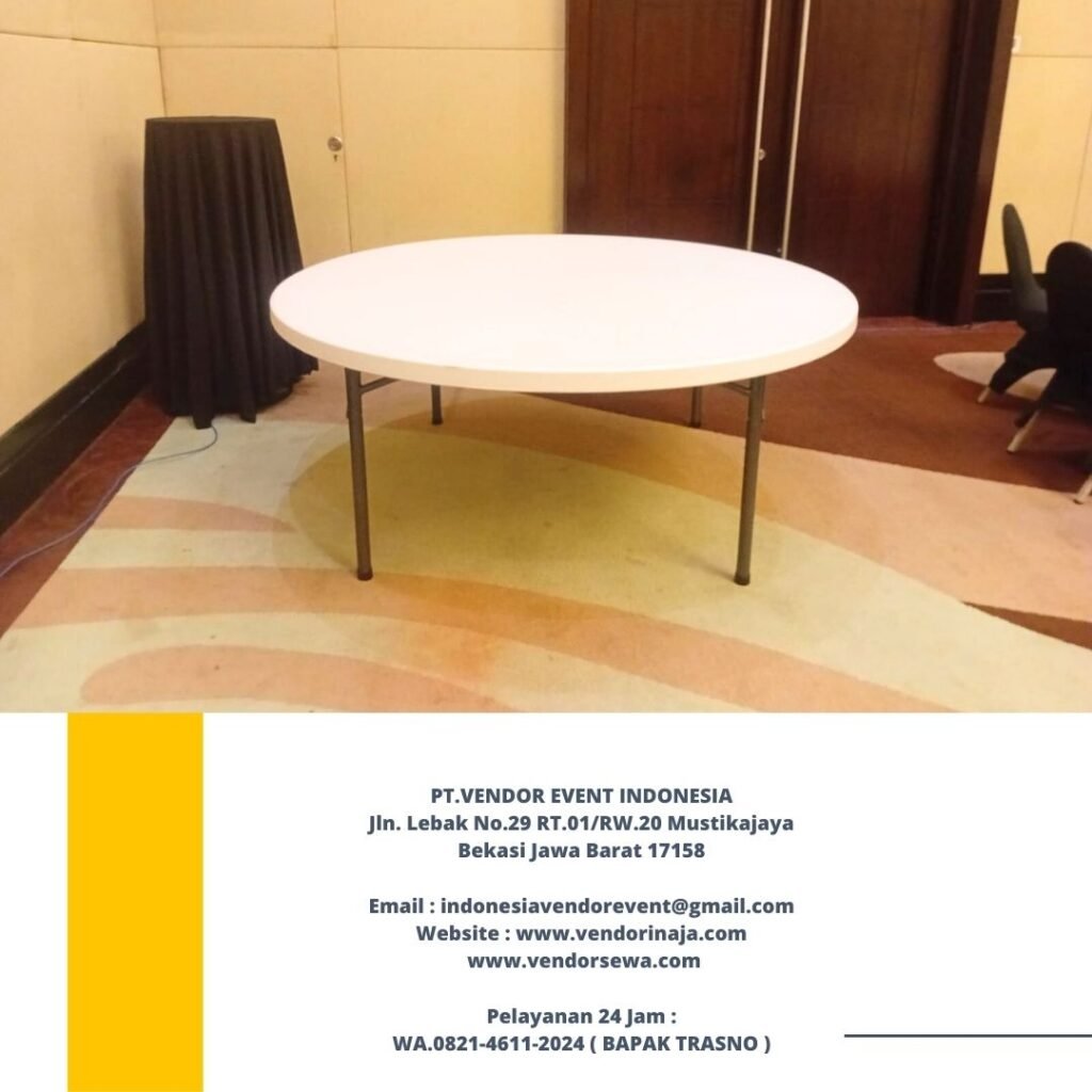 Rental Round Table Krisbow Putih Ukuran Jumbo Jakarta