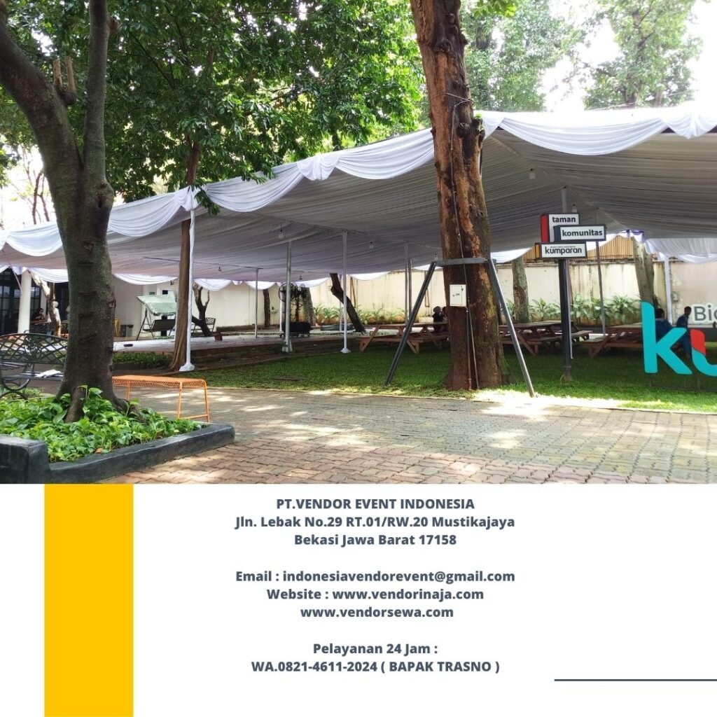 Rental Tenda Dekor Kain Serut Putih Jakarta