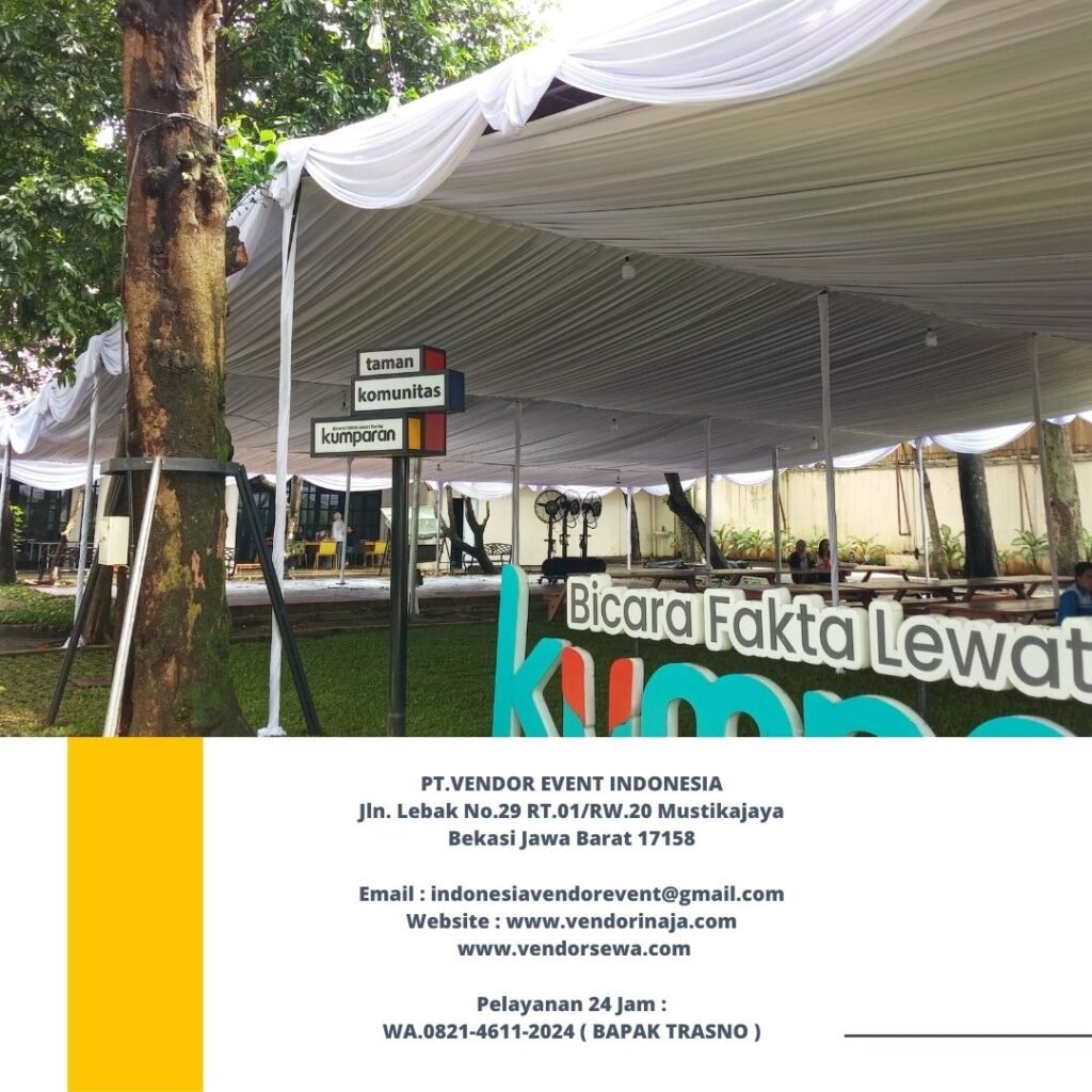 Rental Tenda Dekor Kain Serut Putih Jakarta
