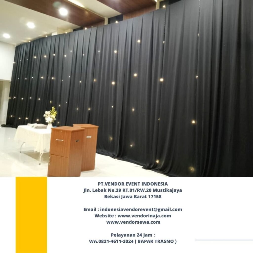 Sewa Black Curtain Lengkap Aksesoris Lampu Starlight Area Jakarta