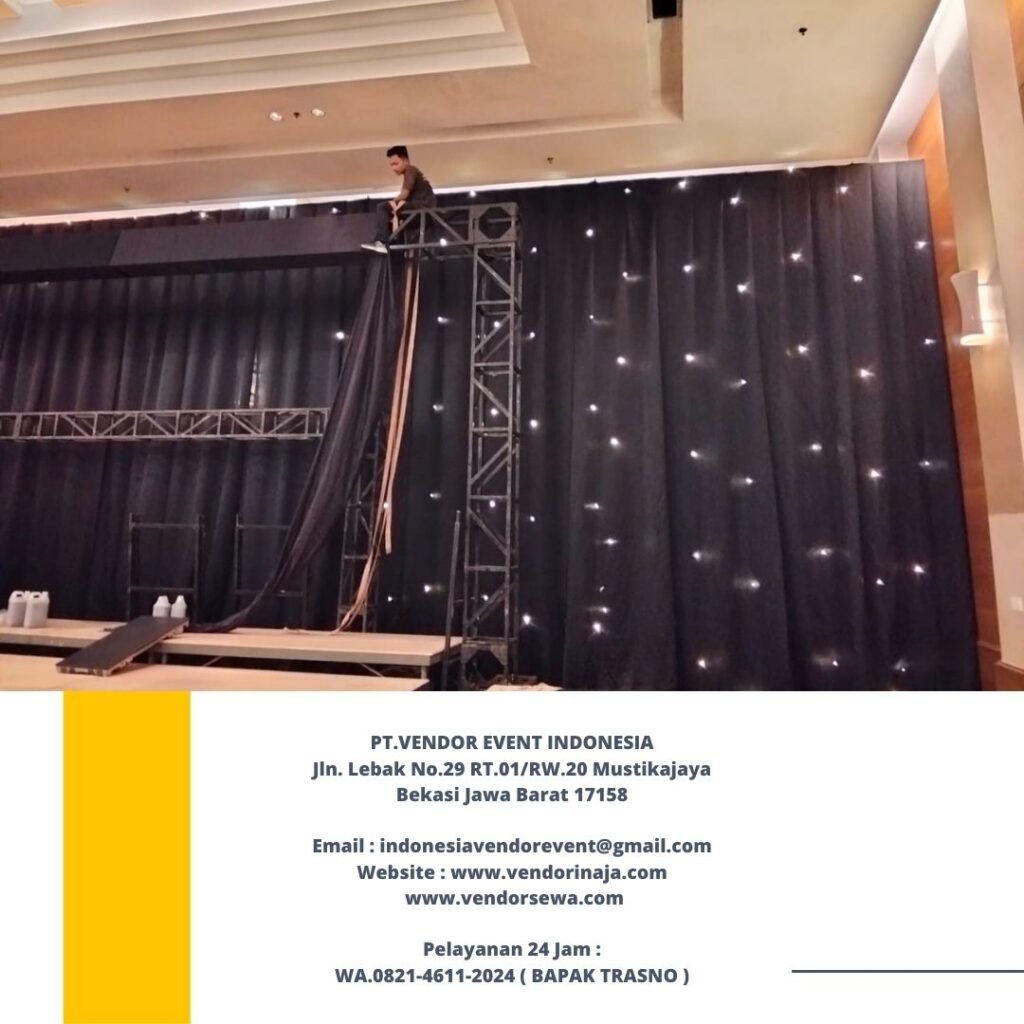 Sewa Black Curtain Lengkap Aksesoris Lampu Starlight Area Jakarta
