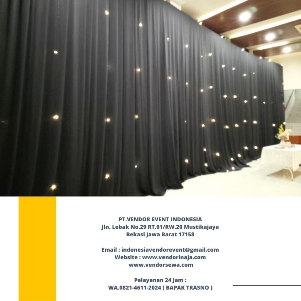 Sewa Black Curtain Lengkap Aksesoris Lampu Starlight Area Jakarta
