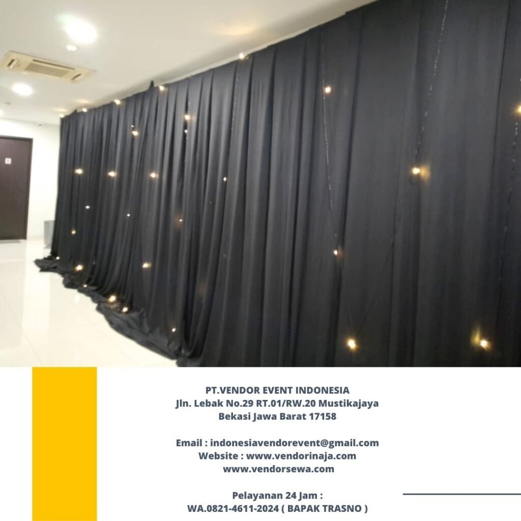 Sewa Black Curtain Lengkap Aksesoris Lampu Starlight Area Jakarta