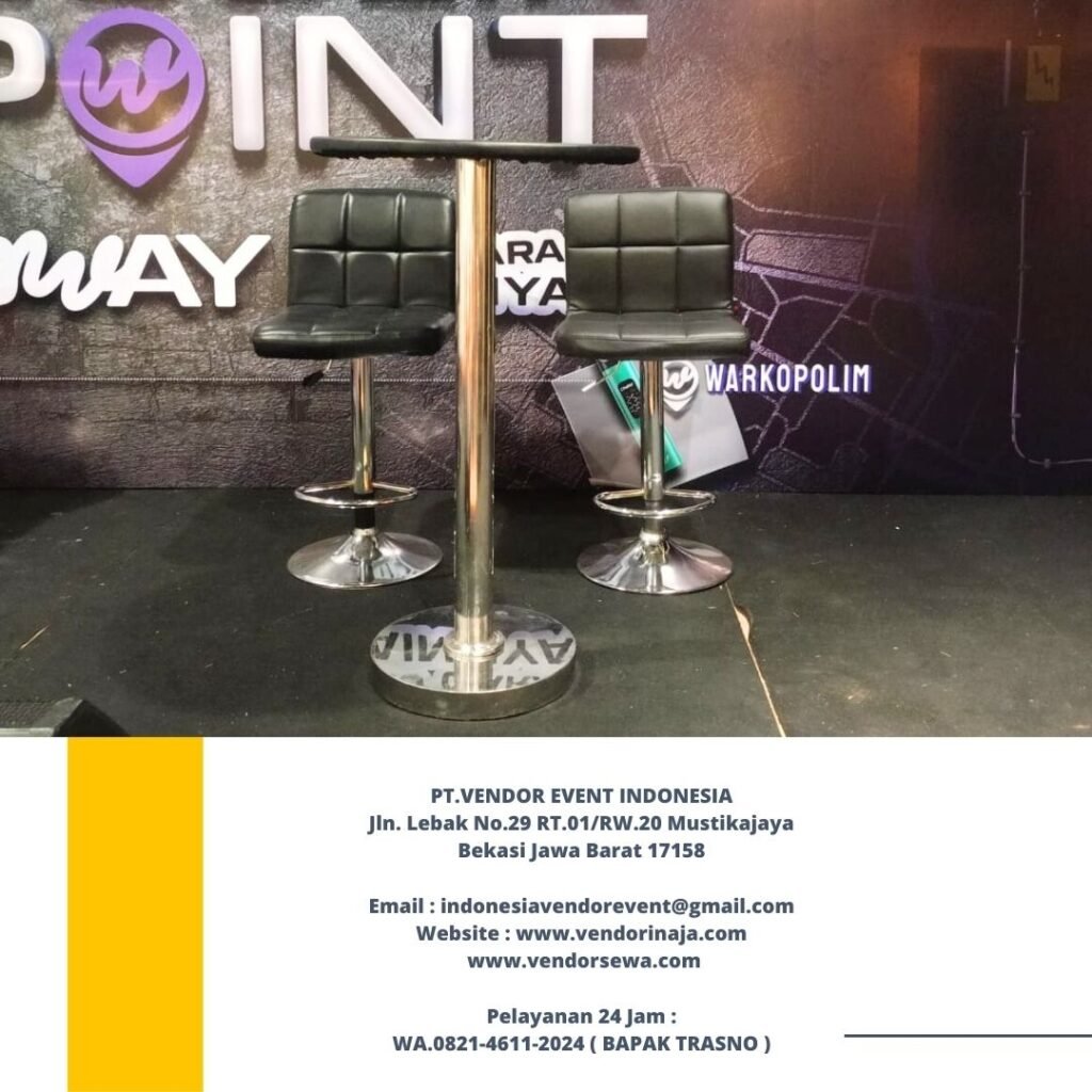 Sewa Meja Bar,Kursi bar Hitam Event Area Bogor